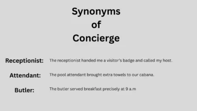 Synonyms of Concierge in text