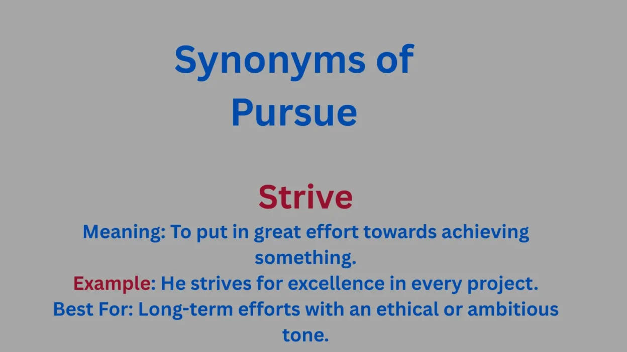Synonyms of Pursue
