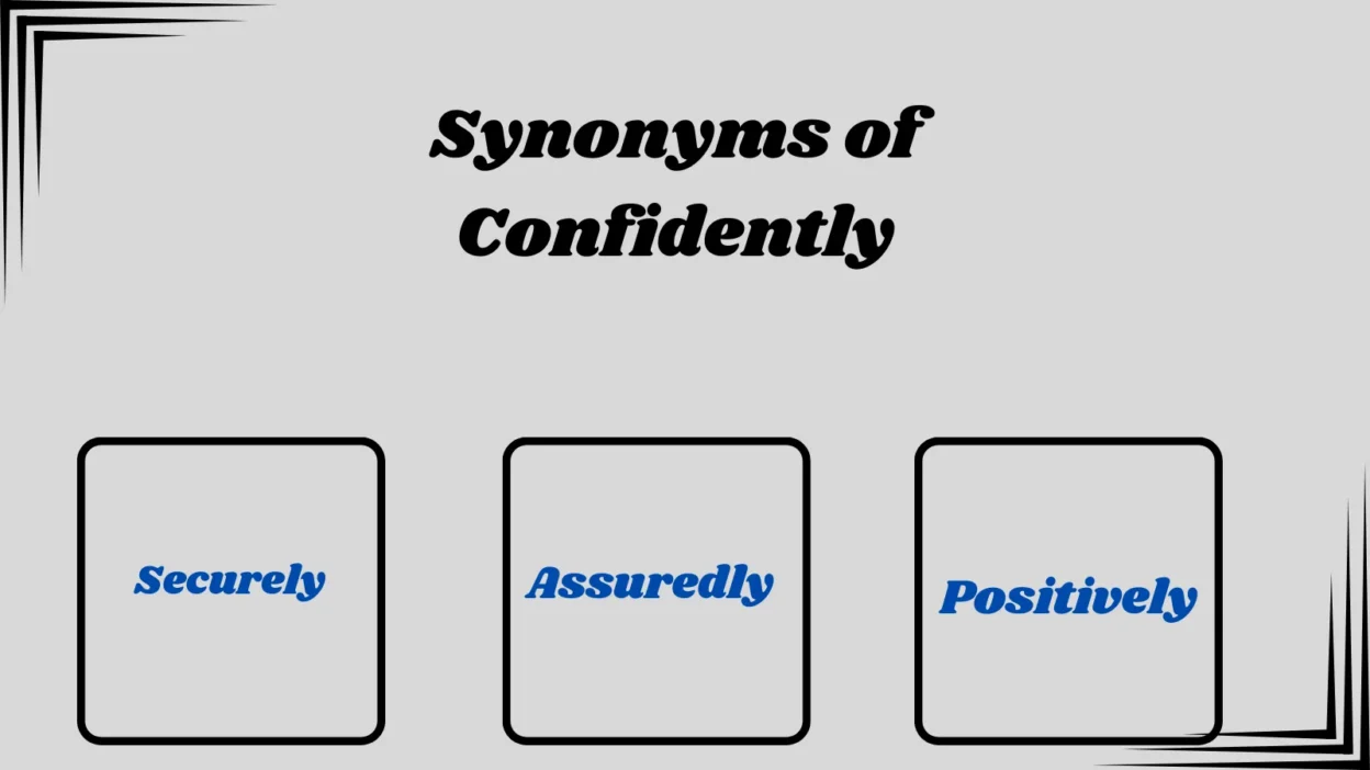 Synonyms of Confidently