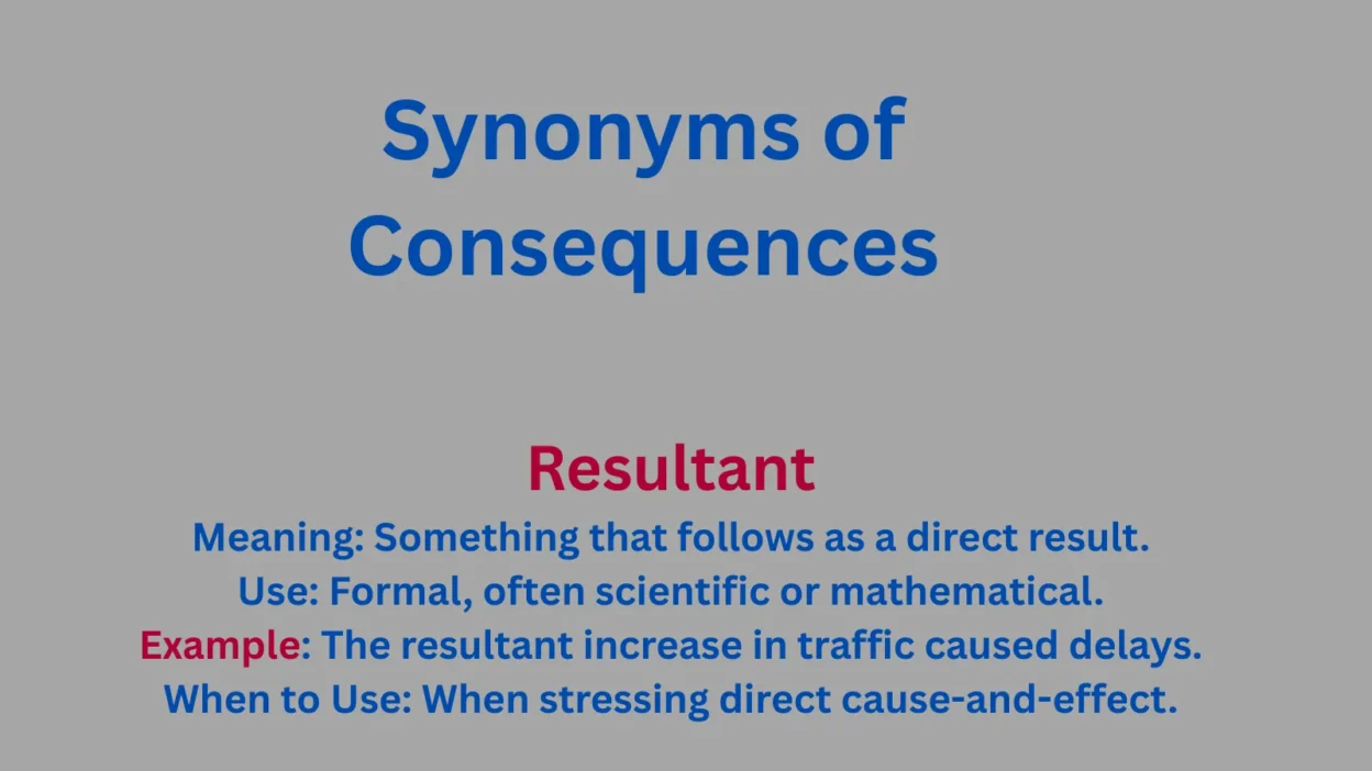 Synonyms of Consequences in Text