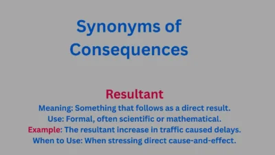 Synonyms of Consequences in Text
