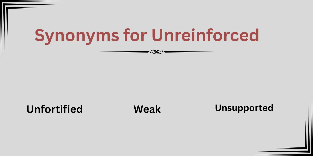 Synonyms for Unreinforced Explained