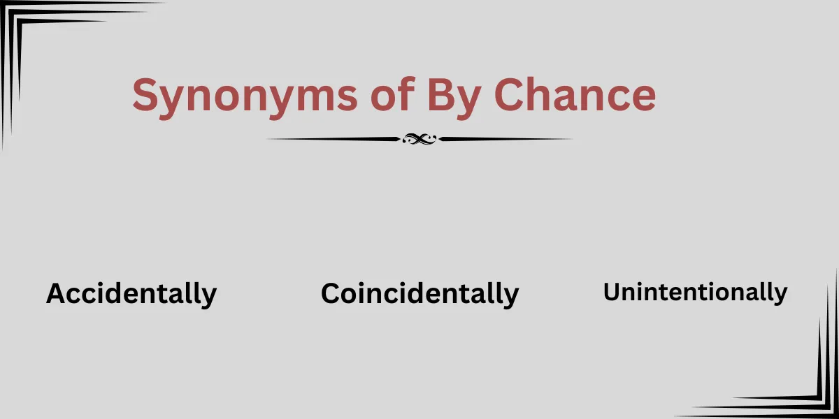 Synonyms of By Chance