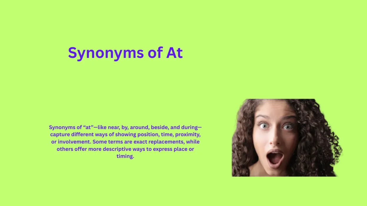 Synonyms of At That Clarify Placement Clearly